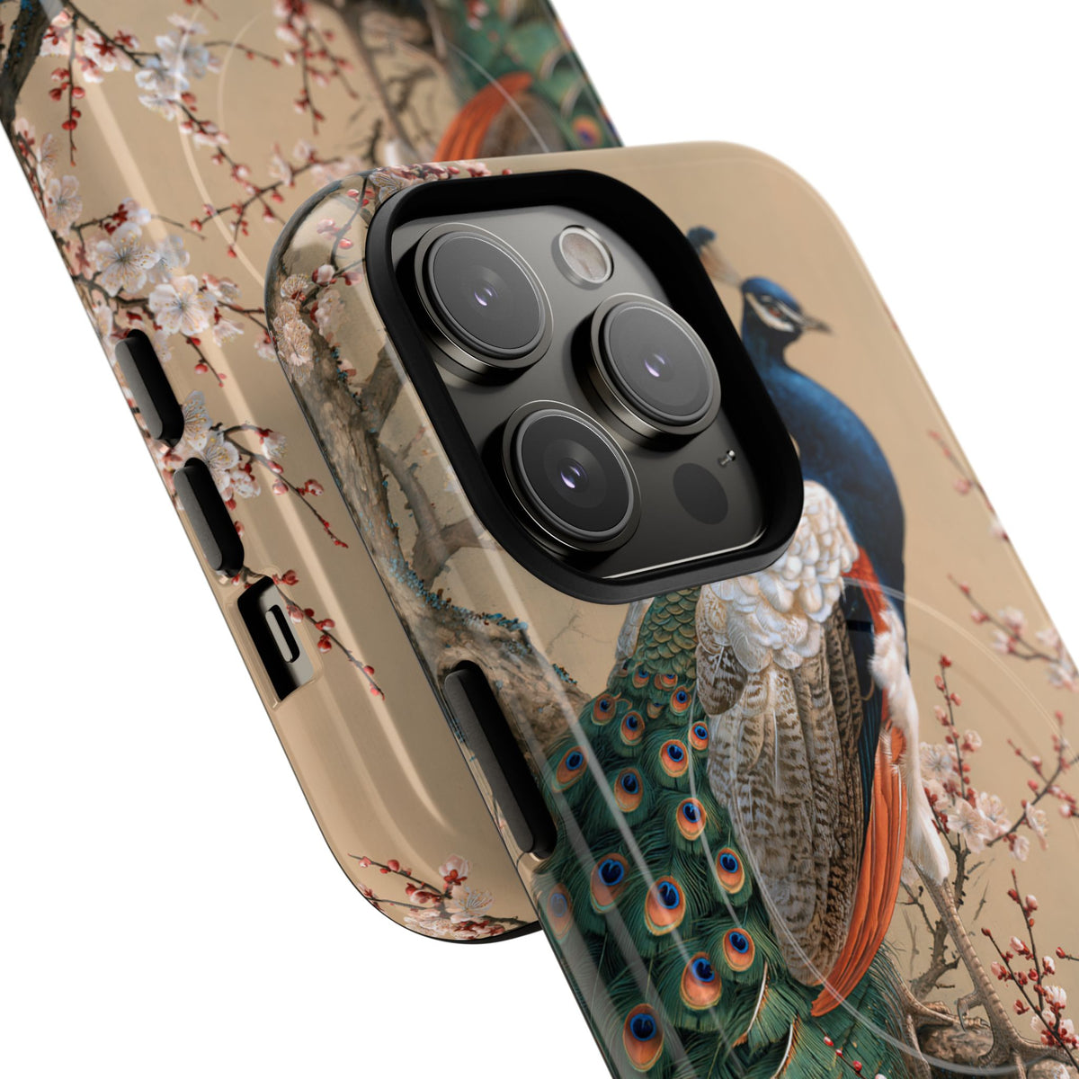 Imperial Peacock Blossom · Tough 2.0 Magnetic Phone Case for iPhone · Beige