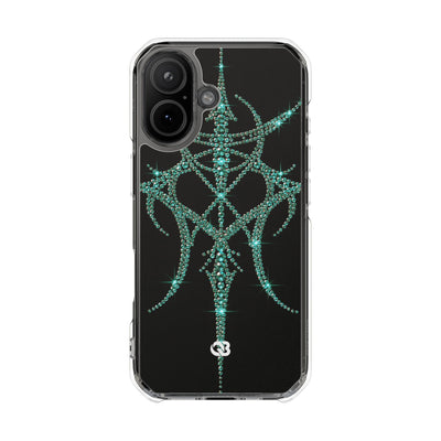 Teal Cyber Sigil · Clear Impact Magnetic Phone Case for iPhone · Teal