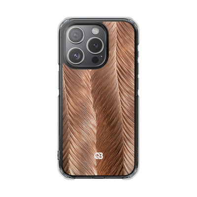 Rose Gold Weave · Clear Impact Magnetic Phone Case for iPhone · Brown