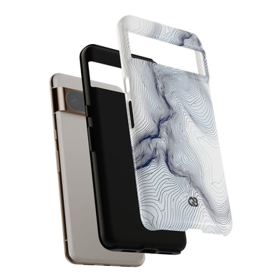 White Tough Phone Case for Google Pixel - Nordic Ridge Topo