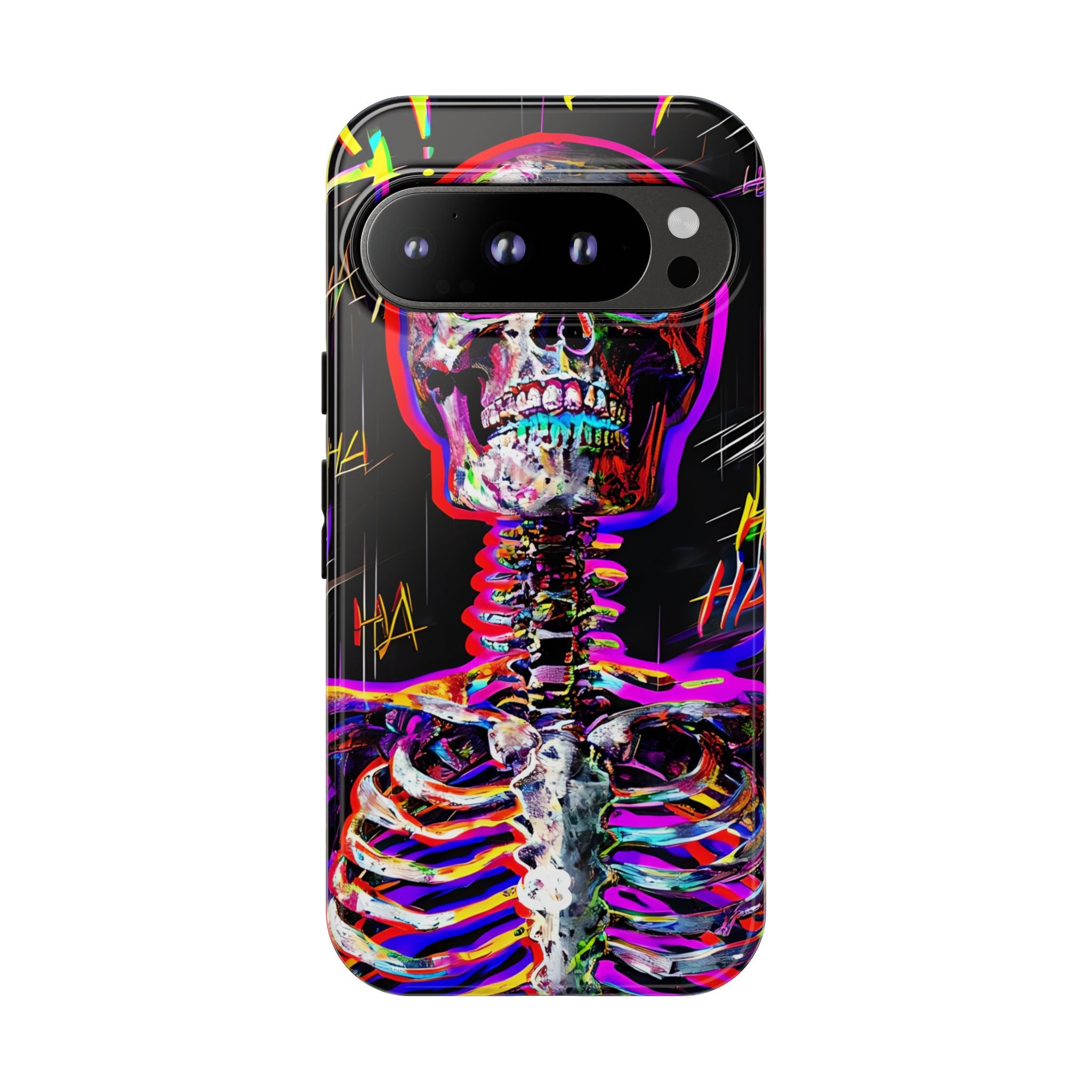 Neon Glitch Skeleton · Tough Handyhülle für Google Pixel