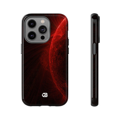 Red Tough Phone Case for iPhone - Solar Crimson Flare