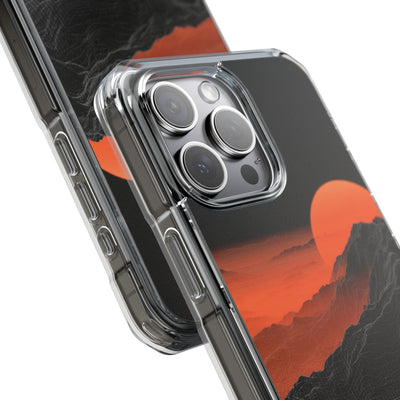 Solar Ridge Mesh · Clear Impact Magnetic Phone Case for iPhone · Black
