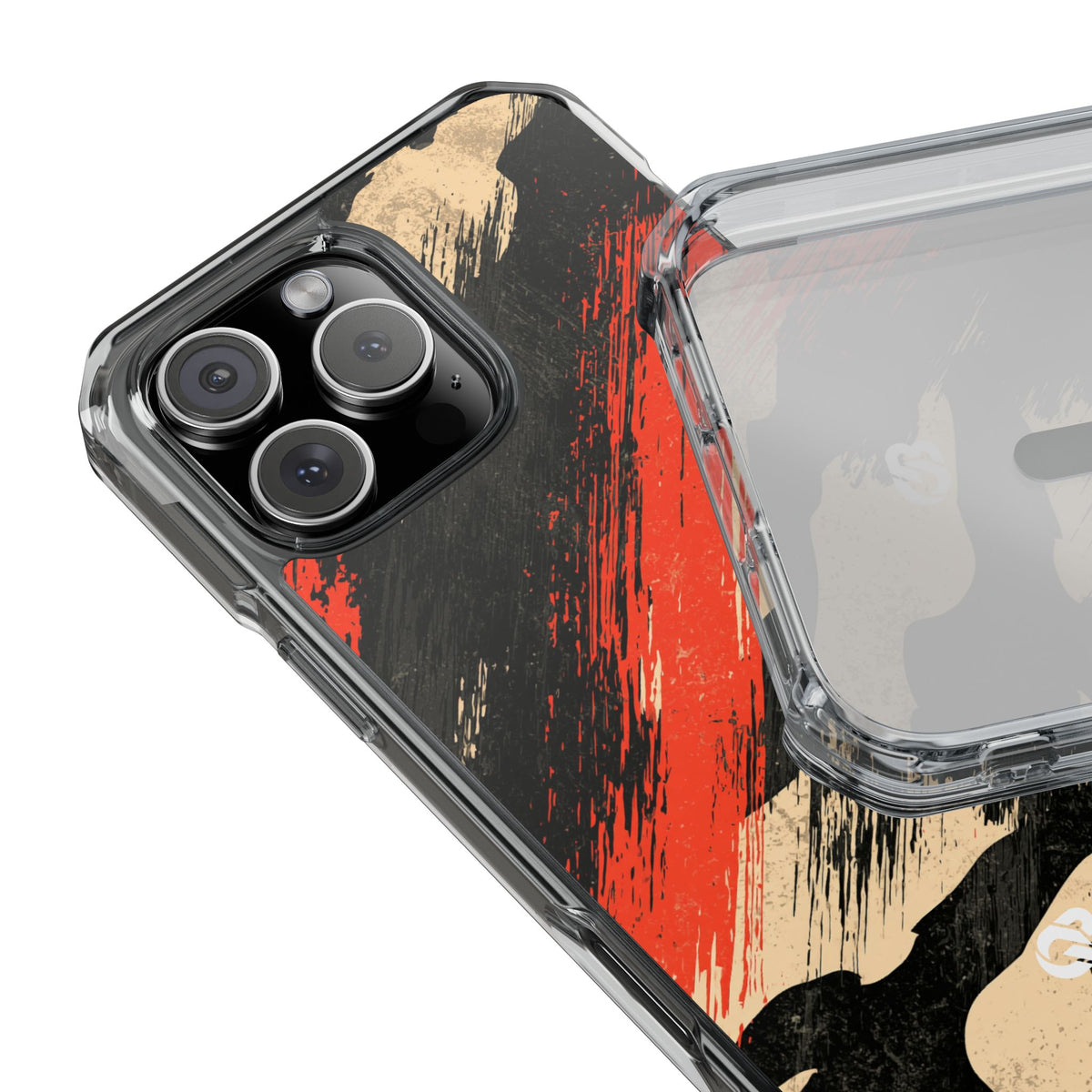 Urban Slash Camo · Clear Impact Magnetic Phone Case for iPhone · Black