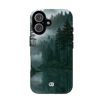 Misty Pine Reflections · Tough Phone Case for iPhone · Green