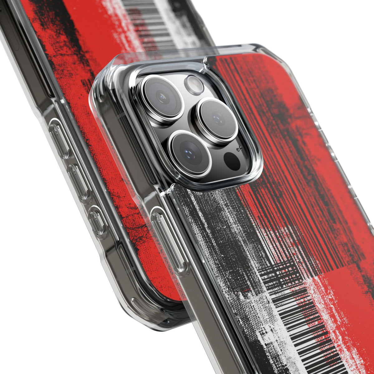 Distorted Barcode · Clear Impact Magnetic Phone Case for iPhone · Black