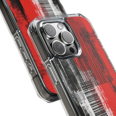 Distorted Barcode · Clear Impact Magnetic Phone Case for iPhone · Black