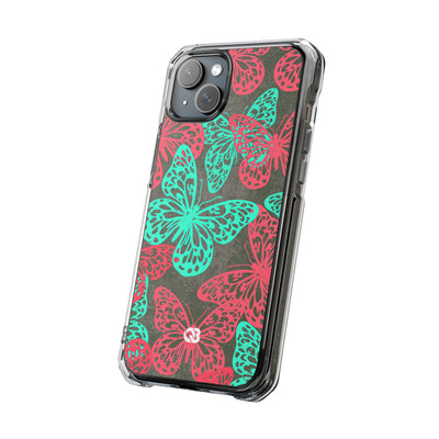 Electric Papillon · Clear Impact Magnetic Phone Case for iPhone · Pink