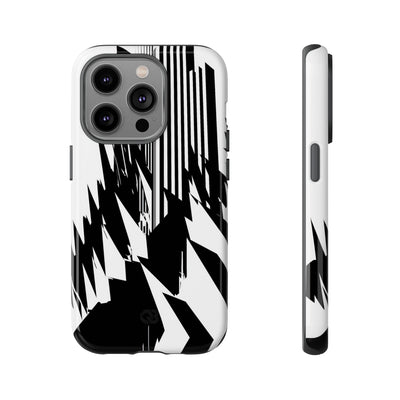 White Tough Phone Case for iPhone - Shattered Vector Spire