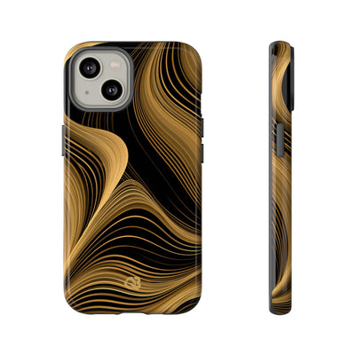 Gold Tough Phone Case for iPhone - Molten Copper Strands