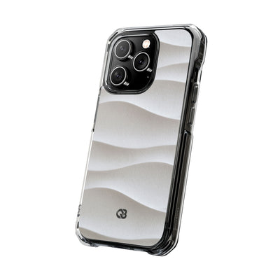 Sculpted Dune Relief · Clear Impact Magnetic Phone Case for iPhone ·  White