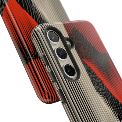 Red Tough Phone Case for Samsung - Crimson Pulse Topo