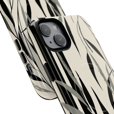 Beige Tough 2.0 Magsafe Phone Case for iPhone - Soot Leaf Sketch