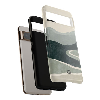 Green Tough Phone Case for Google Pixel - Misty Sage Valley