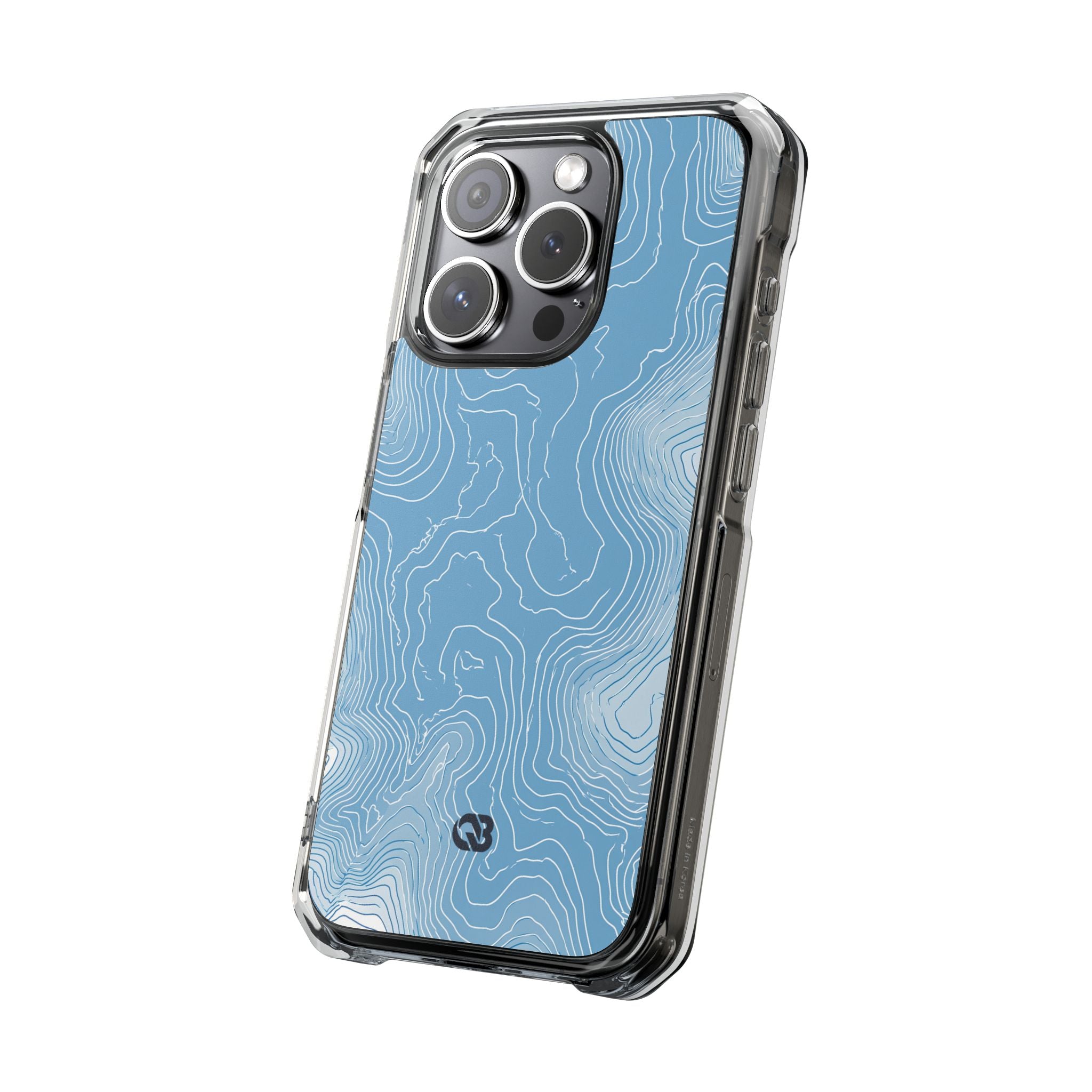 Blue Impact MagSafe Phone Case for iPhone - Glacial Ridge Topo