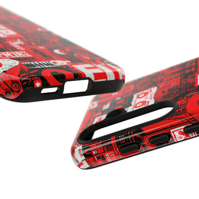Neo Mecha Collage · Tough Phone Case for Samsung · Red