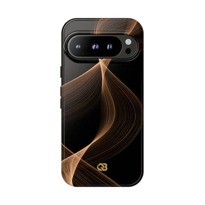Brown Tough Phone Case for Google Pixel - Copper Silk Wave
