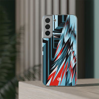 Blue Lite Phone Case for Samsung - Glitch Peak Cyan