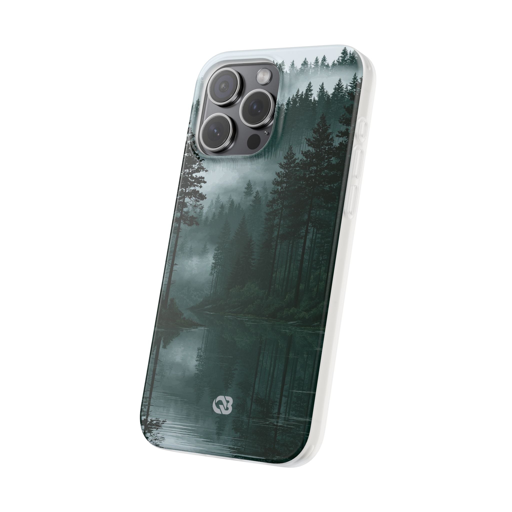 Green Lite Phone Case for iPhone - Misty Evergreen Mirror