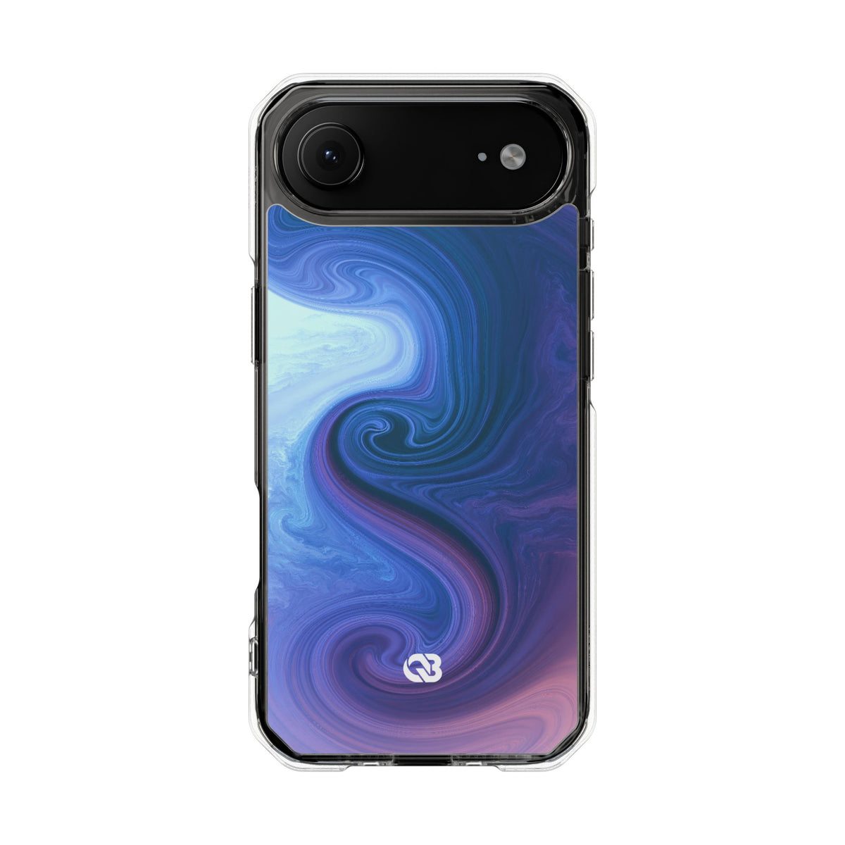 Azure Fluid Swirl · Clear Impact Magnetic Phone Case for iPhone · Blue
