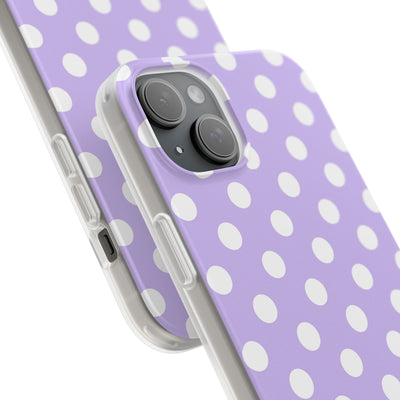 Lavender Polka Grid · Soft Phone Case for iPhone