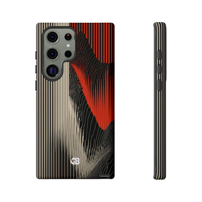 Red Tough Phone Case for Samsung - Crimson Pulse Topo