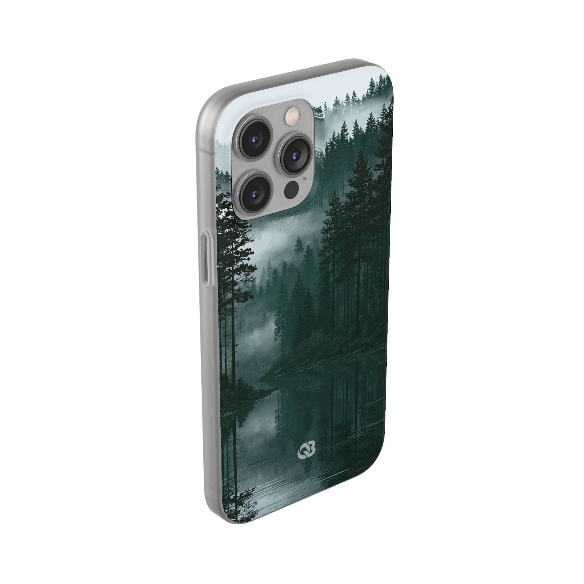 Green Lite Phone Case for iPhone - Misty Evergreen Mirror