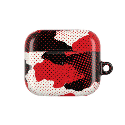 Crimson Halftone Camo · Hard Case for AirPods & AirPods Pro · Red