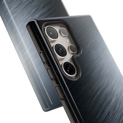 Grey Tough Phone Case for Samsung - Charcoal Brushed Steel