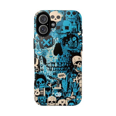 Electric Skull Graffiti · Tough Phone Case for iPhone · Blue