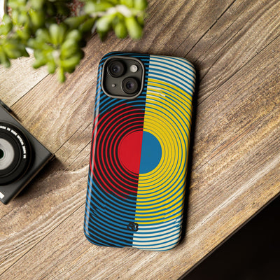 Blue Tough Phone Case for iPhone - Primary Circuit Orbit