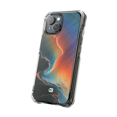 Prismatic Aura Shift · Clear Impact Magnetic Phone Case for iPhone · Blue