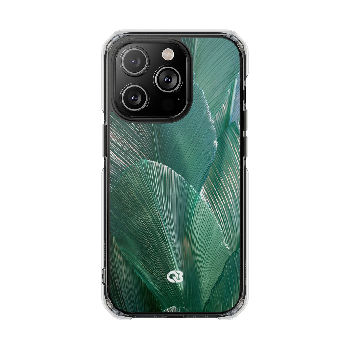 Translucent Fan Palm · Clear Impact Magnetic Phone Case for iPhone · Teal
