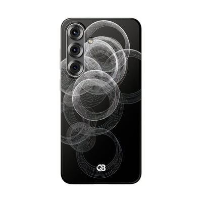 Black Lite Phone Case for Samsung - Kinetic Wireframe Orbit