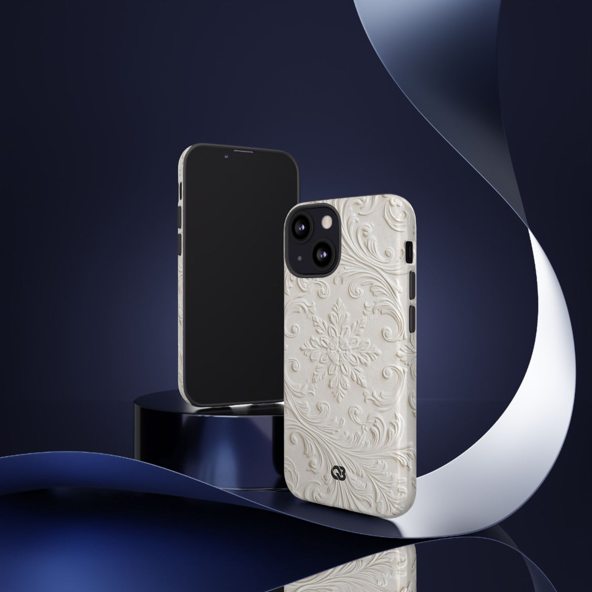 Ivory Baroque Relief · Tough Phone Case for iPhone · White