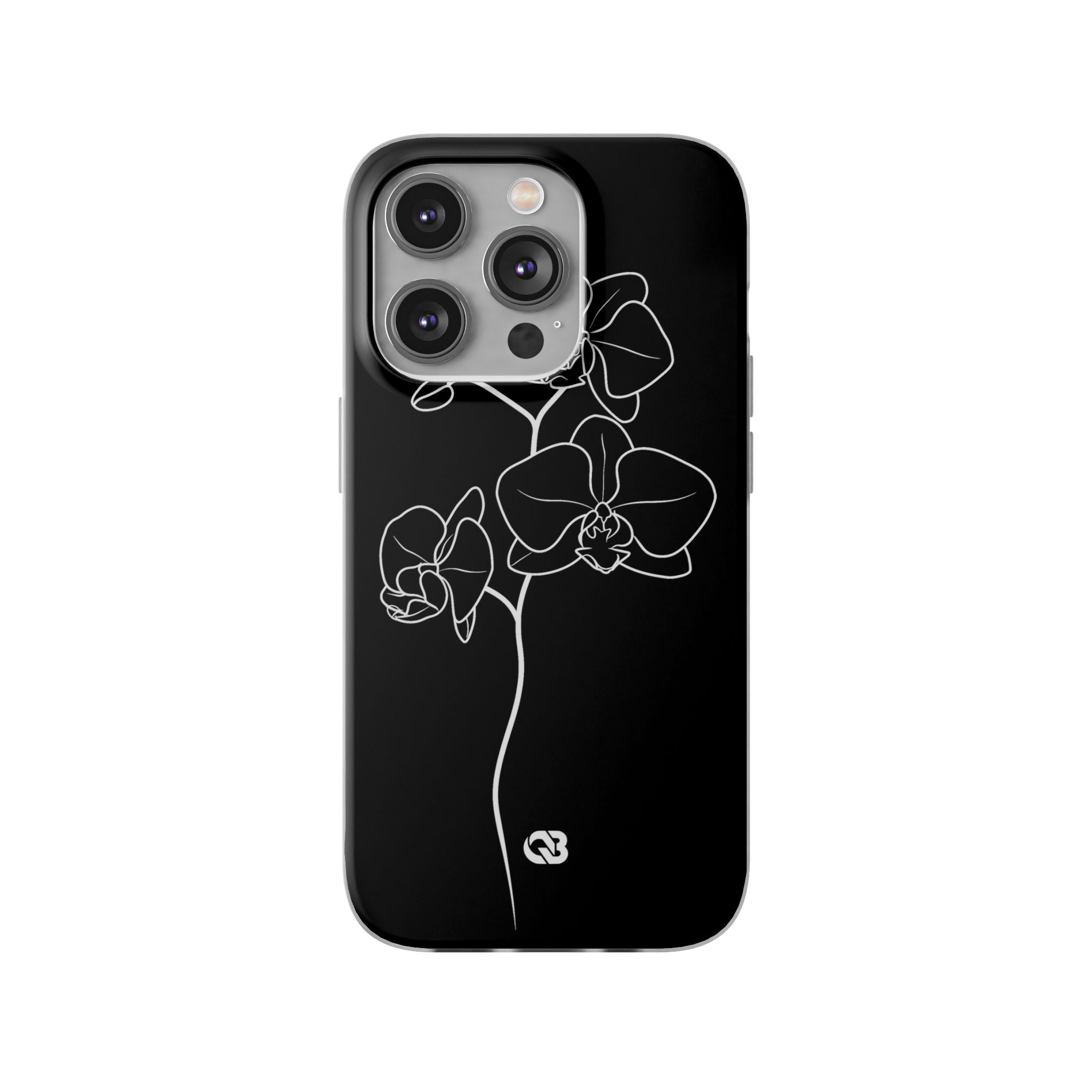 Black Lite Phone Case for iPhone - Noir Alabaster Orchid