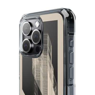 Beige Impact MagSafe Phone Case for iPhone - Monolith Urban Grid
