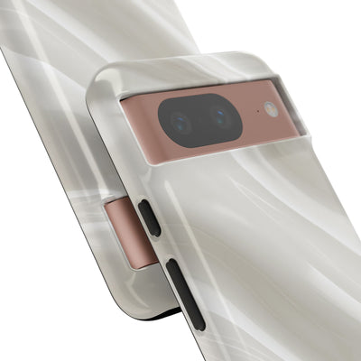 White Tough Phone Case for Google Pixel - Polished Ivory Wave