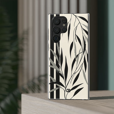 Beige Lite Phone Case for Samsung - Soot Leaf Sketch
