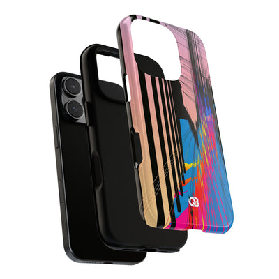 Blue Tough Phone Case for iPhone - Fractured Data Skyline