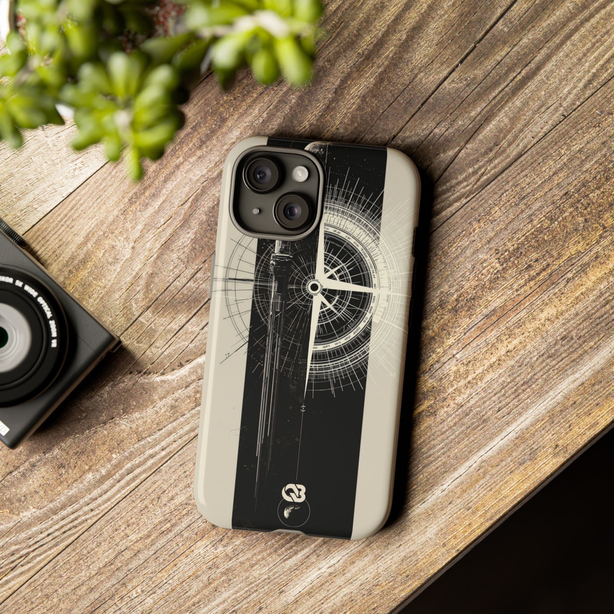 Beige Tough Phone Case for iPhone - Zenith Vector Spire