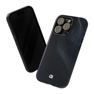 Black Tough Phone Case for iPhone - Obsidian Ridge Flux
