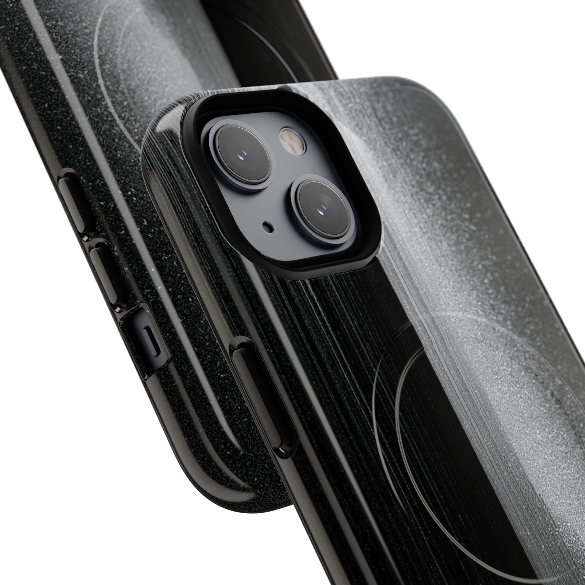 Black Tough 2.0 Magsafe Phone Case for iPhone - Brutalist Pixel Monolith