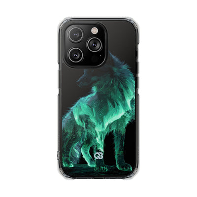 Nordic Aurora Fox · Clear Impact Magnetic Phone Case for iPhone · Teal