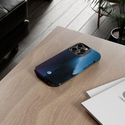 Blue Tough Phone Case for iPhone - Indigo Distortion Wave