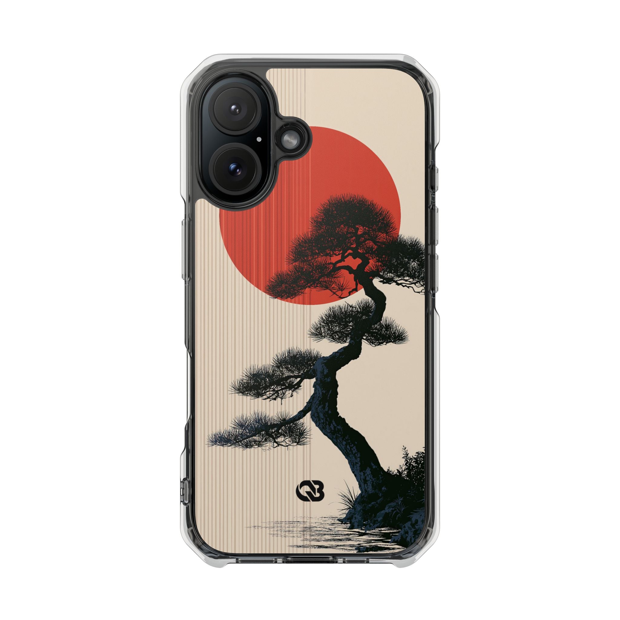 Beige Impact MagSafe Phone Case for iPhone - Kyoto Crimson Pine