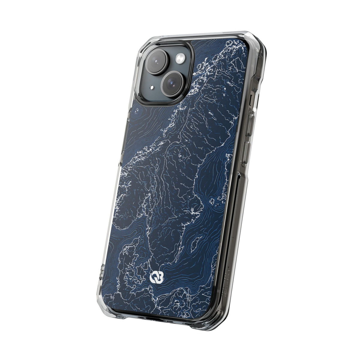 Nordic Contour Chart · Clear Impact Magnetic Phone Case for iPhone · Blue