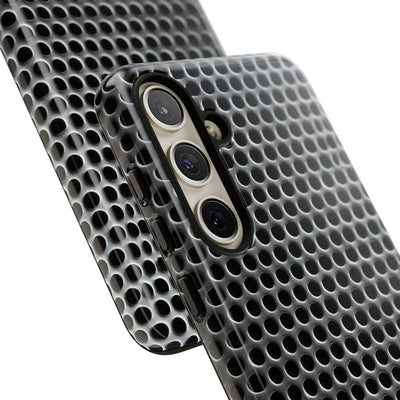 Silver Tough Phone Case for Samsung - Brutalist Steel Mesh
