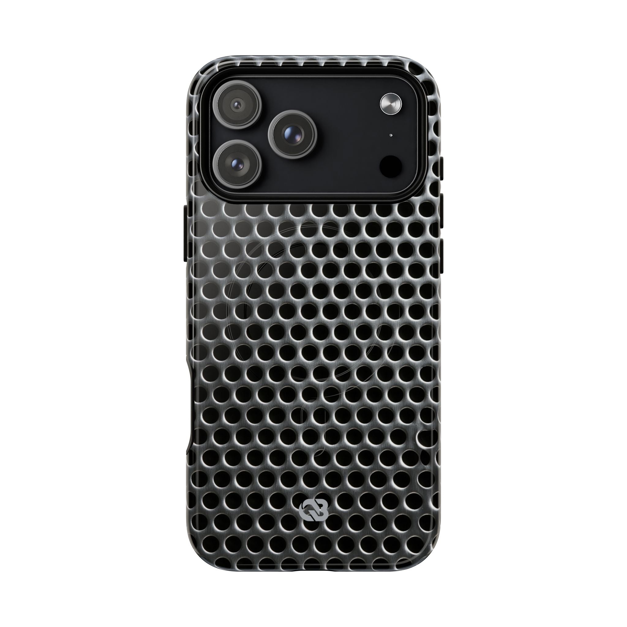 Silver Tough 2.0 Magsafe Phone Case for iPhone - Brutalist Steel Mesh