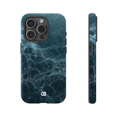 Teal Tough Phone Case for iPhone - Arctic Neural Mesh